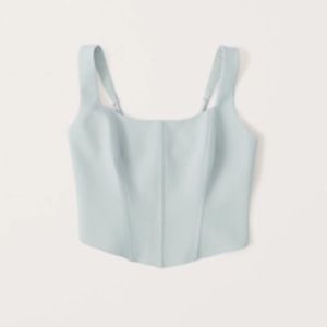 Abercrombie & Fitch | NWT | Light Blue Green Scoopneck Corset Top